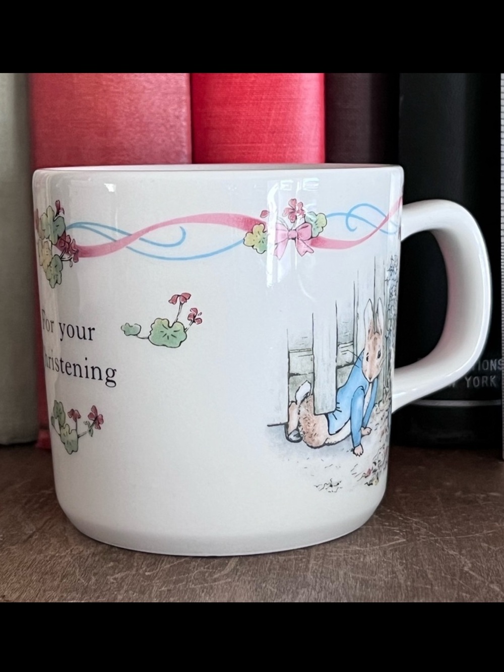 Wedgwood Peter Rabbit “For Your Christening” Mug Vintage Beatrix Potter Keepsake